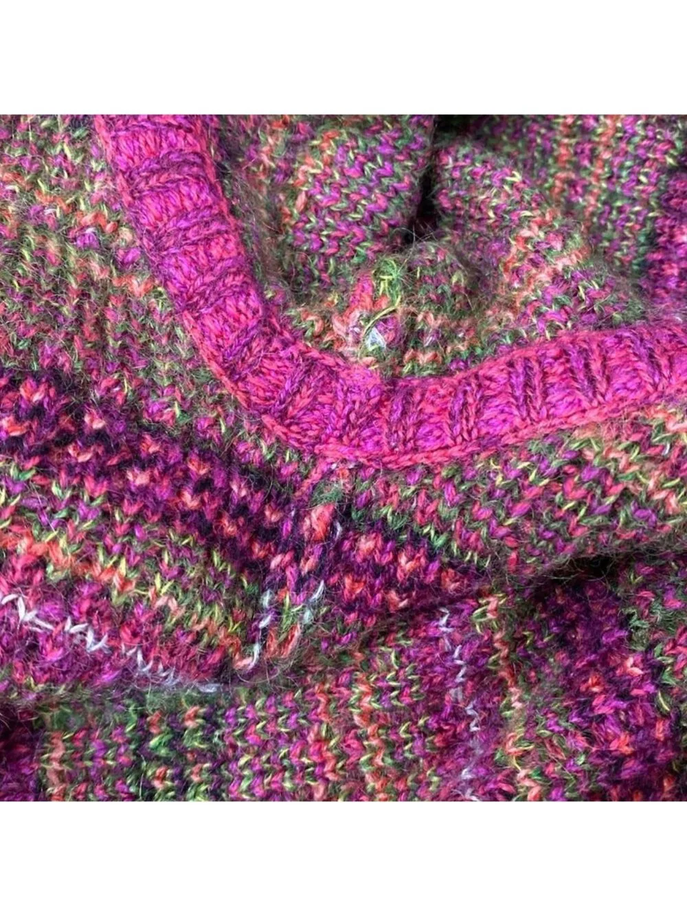 Chanel Cardigan 38 M Pink Long Sleeve Plaid Cashmere